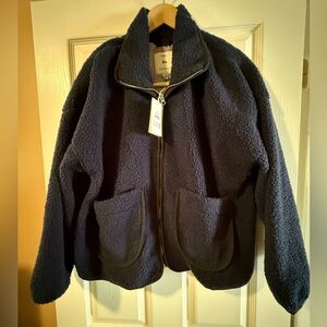 Cozy Navy Sherpa Jacket